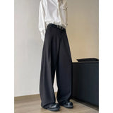 Riolio Men Wide Leg Pants Solid Color Mopping pants Joggers Loose Pleated Casual Trousers Men Streetwear NEW Fashion Long Pants