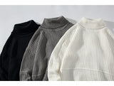 Riolio  Autumn Winter Mens Casual Turtleneck Pullover Men's Long Sleeve Rollneck Sweater Korean Style Fashion Warm Knitted Sweater