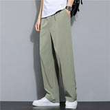 Riolio Summer Cotton Linen Fashion Men's Trousers Casual Pants Solid Color Breathable Loose Shorts Straight Pants Streetwear