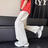 Riolio  American Retro Patchwork Quick Dry Pants Men Summer Thin Trendy Cool Loose Straight Leg Sports Trousers