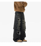 Riolio  Ripped Camo Jeans Men 2025 New Loose Straight Leg Denim Pants Outdoor Hiking Trousers Casual Comfort Street Style Fashion