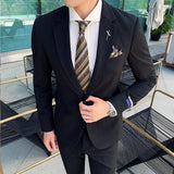 Riolio  Hot Sale Of The Season Fashionable Men's Casual Striped Suit Set Business Professional Three-piece Suit Trendy Wedding Wear Male
