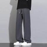 Riolio  Men's Ice Silk Pants Summer New Style, Drape Straight Loose Wide-leg Spring/autumn Thin Casual