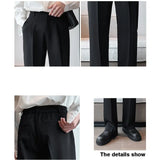 Riolio Spring Summer Men Suit Pants Wide Leg Long Drape Trousers Fashion Streetwear Clothing Solid Stretch Waist Oversize Pants Black