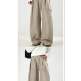 Riolio  Women's High-Waisted Wide-Leg Pants with Belt Cuffed Hem Casual