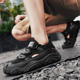 Riolio  Black Fashion Designer Men's Sandals Breathable Casual Shoes for Men Outdoor Non Slip Beach Sandals New Male Platform Sandalias
