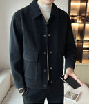 Riolio Korean Style Fashionable High-end Jacket Men's Spring Autumn 2025 New Corduroy Top Trendy Handsome Loose Short Lapel Thin Jacket