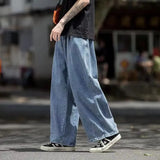 Riolio Men Jeans Wide Leg Denim Cargo jean pants Loose Straight Baggy Men's Jeans hip hop Streetwear Skateboard Neutral denim Trousers