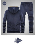 Riolio Hooded Sweat shirt+Pant 2-piece Sets Men Set Sports Suit Fleece Thickened Sportswear Casual Men Tracksuit Winter male Tracksuit