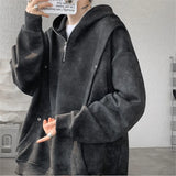 Riolio  Retro Tie-dye Printed Hoodie Men Fleece Warm Pullover Sweatshirts High Street Hip Hop Streetwear Oversized Unisex Hoodie
