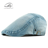 Riolio Brand Oohmy Cotton Denim Newsboy Hats Flat Ivy Gatsby Cabbie Driving Berets Hat Dad Cap for Men Women Vintage Casual Headwear