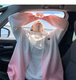 Riolio  Men's Korean Fashion Gradient Print Oversize Lapel Shirt Youth Harajuku Casual Streetwear Y2K Long Sleeve Tops Camisas De Hombre