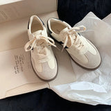 Riolio  British Fashion Shoes Students Vulcanized Shoes Casual Sports Flat Shoes Women's Leather Retro Training