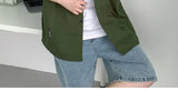 Riolio Working Pocket Solid Color Pure Cotton Short-sleeved Shirt Fashionable Summer Lapel Button Functional Half-sleeved Cardigan
