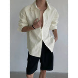 Riolio  Spring Long Sleeved Shirt Men Fashion Society Mens Black Dress Shirt Korean Loose Casual Shirt Mens White Shirts M-3XL