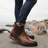 Riolio  New Chelsea Men Boots Fashion Brand Comfortable Leather Boots