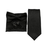 Riolio  Business Men Tie Set With Bowtie Pocket Square Cufflinks Necktie Suit Set Paisley Dot Floral Style New Fashion Classic Bow Tie