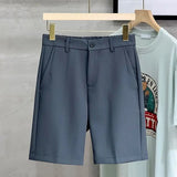 Riolio  Five-point Suit Pants for Men Korean Style Business Shorts Trousers Slim Mid-pants Without Ironing Thin Casual Trousers
