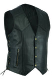 Riolio Vest Leather Punk Fashion Casual Coat Motorcycle Vest Men Solid Vest Fleet