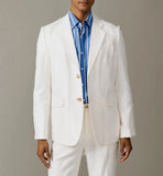 Riolio  Men's Suit 2 Pieces Linen Blazer And Pants Business Formal Work Wear Wedding Groom Tuxedos