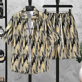 Riolio Shirts + shorts 2025 summer Sportswear Men's fashion short sleeve Sets Male shirts and shorts Casual oversize men set Two Piece