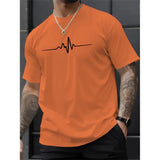 Riolio  Creative Graphic Printed T Shirts Summer Loose Casual Sports Men's Round Neck Clothes Fashion Simple Cotton Short Sleeved Tops