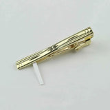 Riolio  New Men's 5cm Metal Gold Slim Tie Bar Wedding Party Business Accessory Stainless Steel Material Tie Clip Clamp Irregular Design