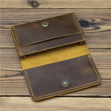 Riolio Handmade Vintage Genuine Leather Men Wallet Men Purse Cowhide Leather Short Card Wallet For Male Money Clips Money Bags