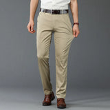 Riolio  Summer Men's Lce Silk Pants Ultra-thin Soft Comfortable Solid Color Elastic Business Casual Straight Trousers Luxury Brand Khaki