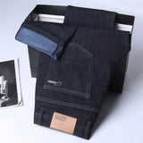 Riolio New Ice Silk Thin Denim Jeans For Men Blue Straight Stretch Cotton Pants Business Casual Lightweight Trousers Spring Summer