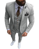 Riolio  Men's Suit 3 Piece Slim Fit Single Breasted Tuxedos for Wedding Formal Business Men Groomsman Blazer+Vest+Pant