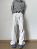 Riolio New Men's Patchwork style cargo Denim Pants Washed Male Jeans Straight Casual Men wear Loose Wide Leg Trousers Pocket design