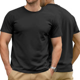 Riolio  Men's Cotton Solid T-shirt Summer Casual Crew Neck Short Sleeve Sport Tee