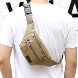 Riolio Chest Bag Canvas Waist Bag Women Men's Belt Bag Fashion Bum Bag Travel Purse Bag for Phone Pouch Pocket Hip Bag Waist Pack Male