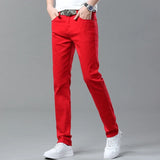 Riolio  White Spring Autumn All-match Business Casual Trousers Male Clothes Jeans Men's Fashion Straight Elastic Cotton Denim Pants