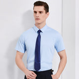 Riolio Men's Bamboo Fiber Shirts Short Sleeve Stretch Solid Summer Standard-fit Business Easy-care Dress Shirts AEchoice