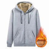 Riolio Autumn Winter New Men's Fleece Lined Thickened Sweatshirt Cardigan Hooded Zip Up Versatile Casual Jacket Warm Lambswool