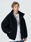 Riolio Hooded Cardigan Sweatirt Loose Casual Double Zipper Jaet for Teens Spring Autumn Seasonal Polyester Fiber Fce Lined