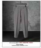 Riolio New Fashion Male Suit Pants Light Luxury Draped Cropped Button-down Business Casual Pants Premium Slim-fit Elegant Dress Trouser