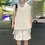 Riolio  Original Design Men's Summer Ice Silk Vest Shorts Set Sleeveless Quick Dry Comfortable Breathable Fashionable Casual Outfit