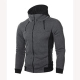 Riolio Men Hoodie Coats Autumn Winter Double Zip Pocket Long Sleeve Zip Cardigan Sweatshirt Male