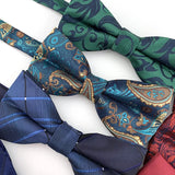 Riolio  Hot Men's Bow Tie Adjustable Butterfly Neckties Dot Stripes Plaid Bowtie For Man Wedding Party Boy Girl Bowknot