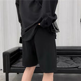 Riolio  Summer Suit Shorts Men Fashion Business Dress Shorts Men Streetwear Loose British Style Suit Shorts Men Black Formal Shorts