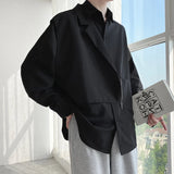 Riolio Design Shirts Men Japanese Patchwork Long Sleeve All-match Stylish Handsome Hip Hop Streetwear Korean Fashion Gentle Male Unisex