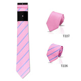 Riolio  2pcs Man Tie Classic Business Necktie Blue Wine Pink Solid Color Smart Casual Suit Necktie Striped Plaid Paisley Neck Gravatas