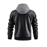 Riolio Hooded Windproof Leather Jackets Male Street Moto Style Leather Jackets New High Quality Blazers Men's Casual PU Leather Jacket
