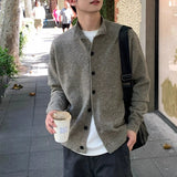 Riolio  Japanese Vintage Cardigan Coats Light Luxury Knitted Lapel Long Sleeve Men Sweater Jacket Leisure Premium Quality Knitwear M-3XL