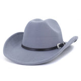 Riolio  Vintage Western Cowboy Hat with Black Belt Men's Felt Fedora Hat Women Jazz Cowgirl Cap Cloche Church Sombrero Hombre Caps