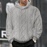 Riolio  Autumn and winter casual men's high street jacquard double-sided velvet hooded sports trend light and familiar sweater jacket