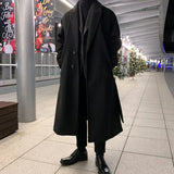 Riolio  Winter Korean Style Men's Mid-length Coats Germanism Vintage Loose Light Luxury Overcoat Casual Long Sleeve Jackets M-3XL